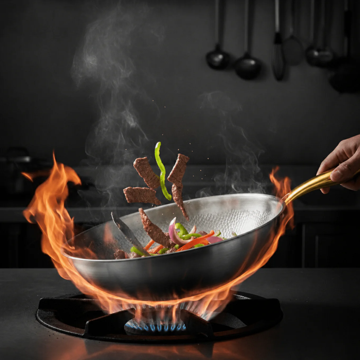 Hand-Hammered Titanium Wok Pan with Flat Base | Limited Edition - Image 4