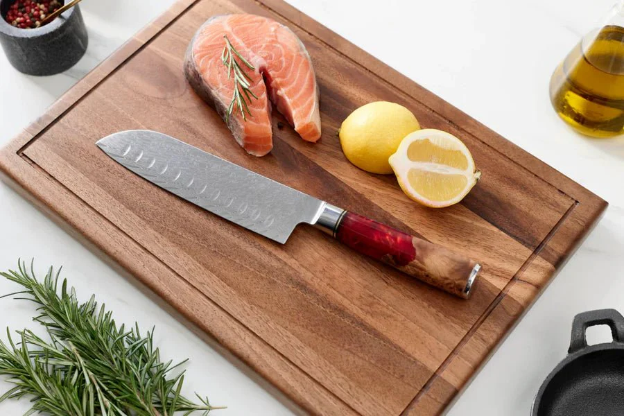 Japanese Damascus Shinku Santoku Knife – 6.9-Inch (17.6 cm) Precision Blade - Image 3